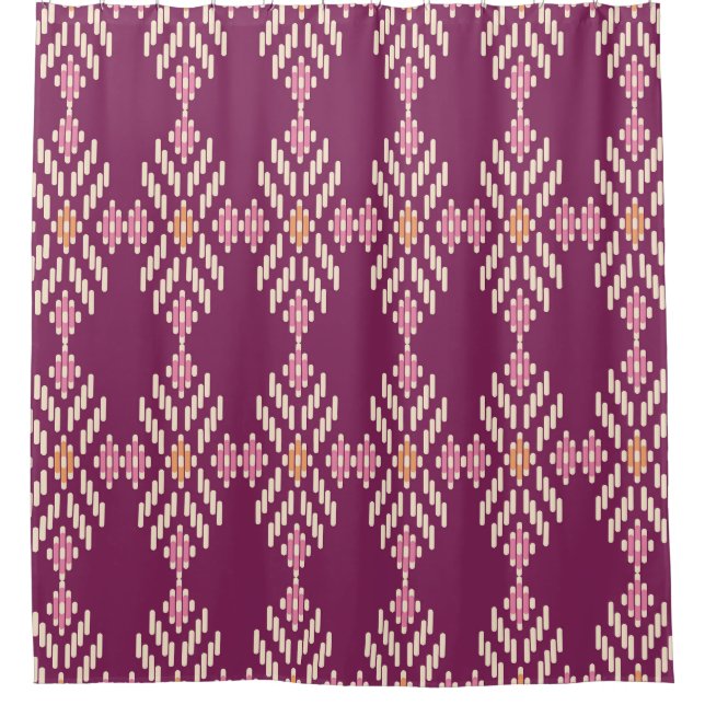 Southeast Asian: Retro Aboriginal Pattern Shower Curtain (Front)