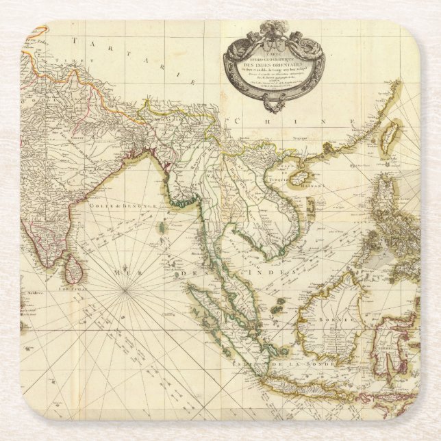 SoutheaSt. India Square Paper Coaster (Front)