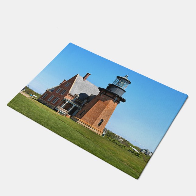 Southeast Lighthouse, Block Island RI Door Mat (Angled)