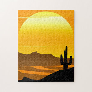 Southeastern Desert Sunset with Mountains Jigsaw Puzzle