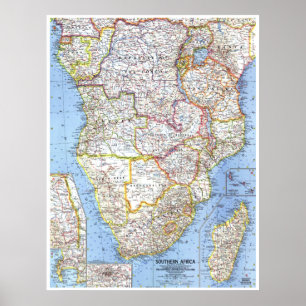 " Southern Africa: 1962 Detailed map ... Poster