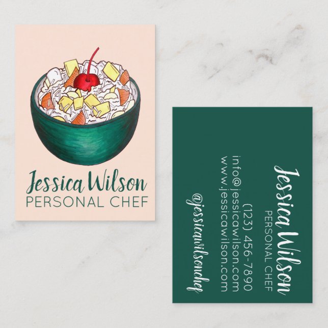 Southern Ambrosia Coconut Marshmallow Fruit Salad Business Card (Front/Back)