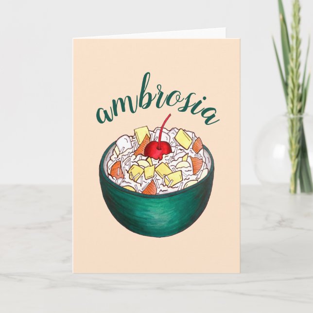 Southern Ambrosia Coconut Marshmallow Fruit Salad Card (Front)