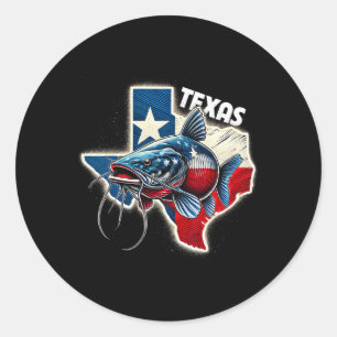 Southern Angler Texas Catfish Fishermen Texan Prid Classic Round Sticker