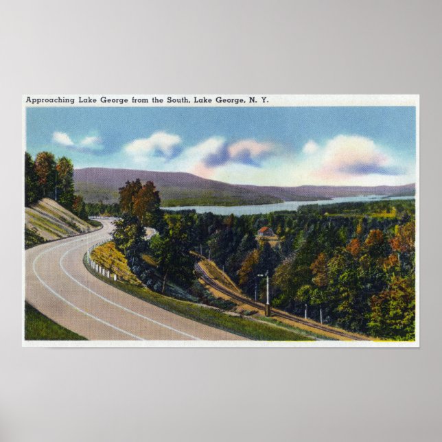 Southern Approach to Lake from Highway Poster (Front)