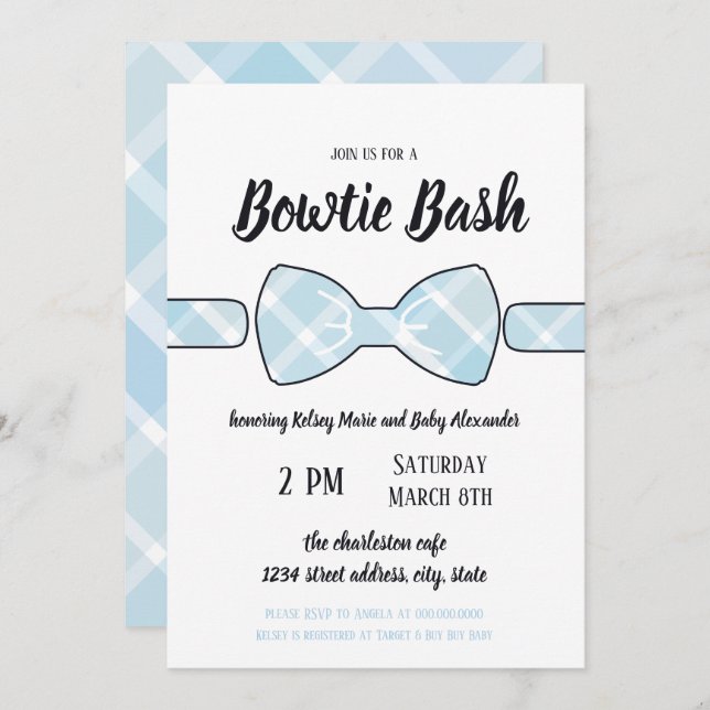 Southern baby  boy Bowtie Bash Invitation (Front/Back)