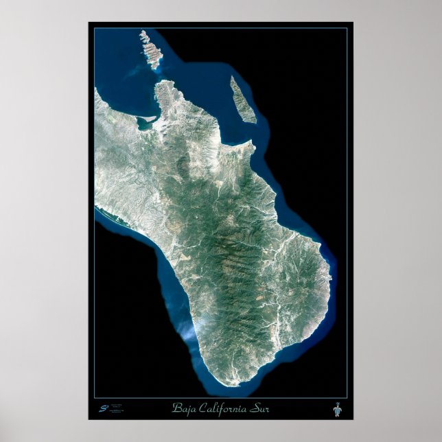 Southern Baja California, Mexico satellite poster (Front)