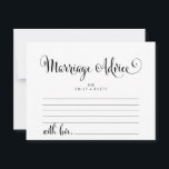 Southern Belle Calligraphy Marriage Advice Cards<br><div class="desc">These southern belle calligraphy marriage advice cards are the perfect activity for a modern wedding reception or bridal shower. The minimalist design features rustic yet elegant black and white typography with whimsical flourishes for a simple look. Personalise these cards with the name of the bride and groom.</div>