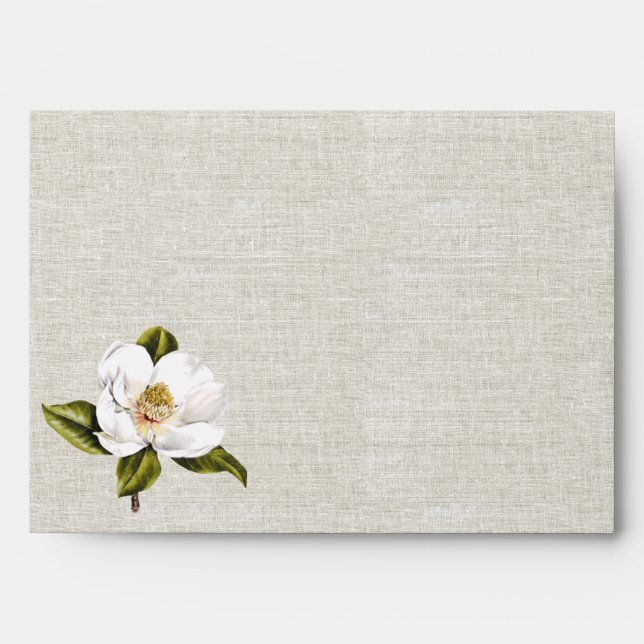 Southern Belle Magnolia Custom Wedding Envelope (Front)