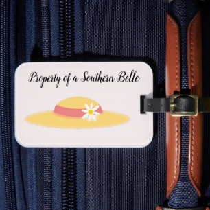 Southern Belle Summer Daisy Hat Cute Cartoon Luggage Tag