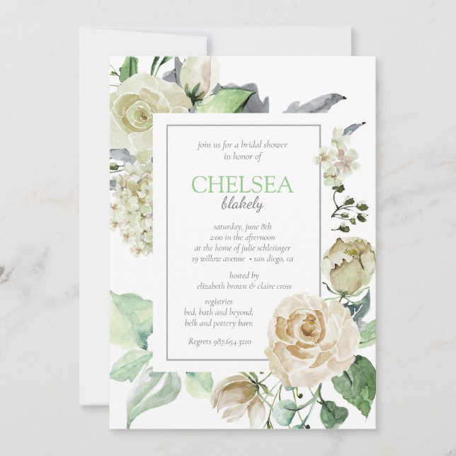 Southern Blooms Bridal Shower Invitation (Front)
