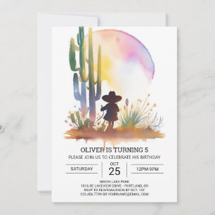 Southern Boho Cowboy Birthday Invitation