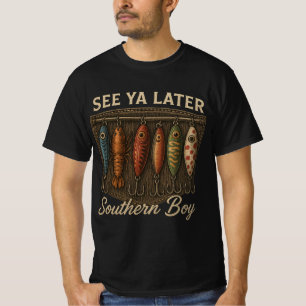 Southern Boy Fishing Rustic Hunting T-Shirt