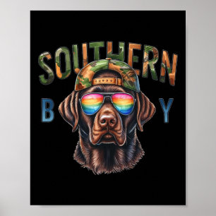 Southern Boy Hunting Dog Labrador Western Hunting  Poster
