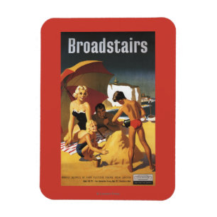 Southern British Railways Family on Beach Magnet