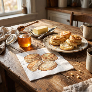 Southern Buttermilk Biscuits Food Illustration Napkin