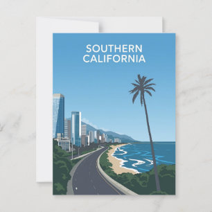 Southern California Beach Cityscape Postcard
