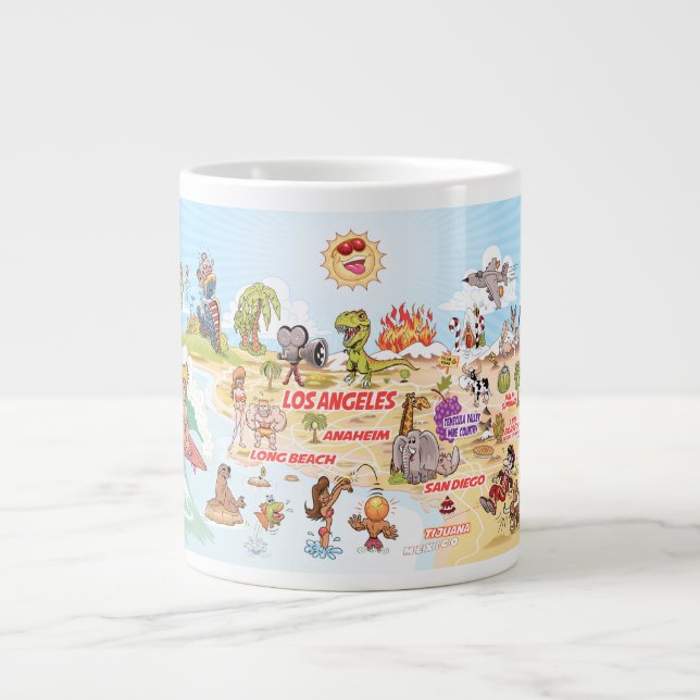 Southern California Beach Life Jumbo Mug (Front)