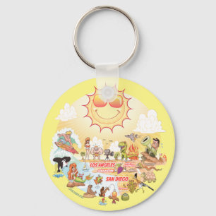 Southern California Beach Paradise Key Ring
