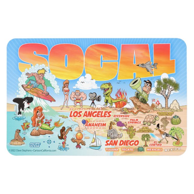 Southern California Beach Paradise Magnet (Horizontal)