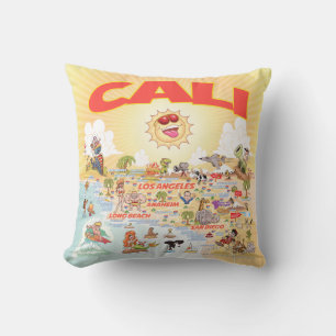 Southern California Cali Cartoon Cushion