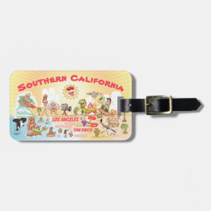Southern California Cartoon Luggage Tag