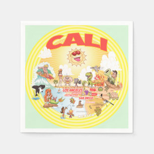Southern California Cartoon Napkin