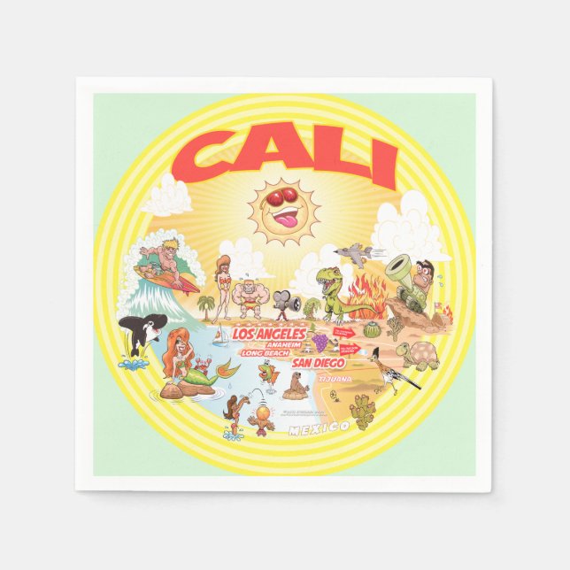 Southern California Cartoon Napkin (Front)