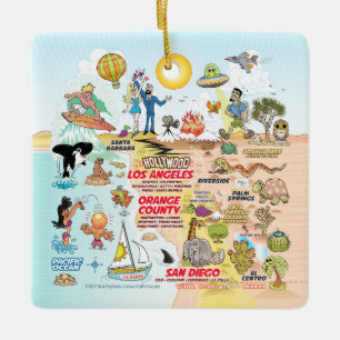 Southern California Ceramic Ornament
