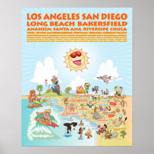 Southern California Cities 16x20 Poster