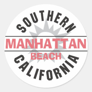 Southern California - Manhattan Beach Classic Round Sticker