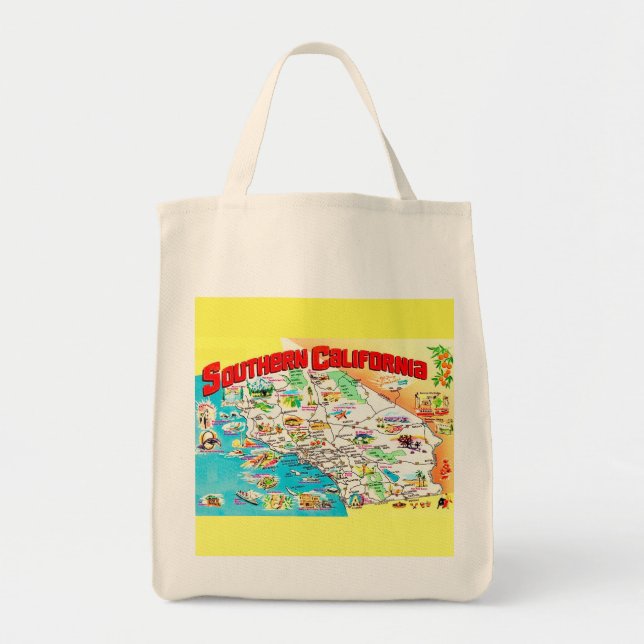 Southern California Map Grocery Bag (Front)