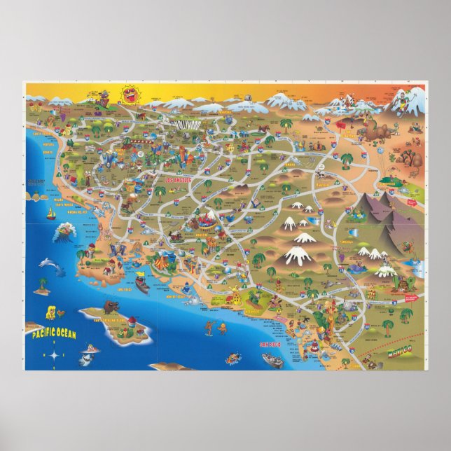 Southern California map Poster (Front)