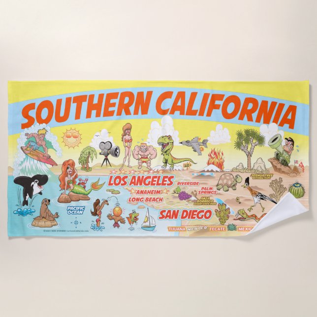 Southern California Paradise Beach Towel (Front)