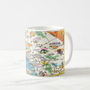 Southern California Postcard Map Mug