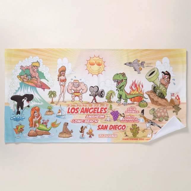 Southern California Sunset Beach Blanket (Front)