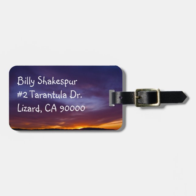 Southern California Sunset Luggage Tag (Front Horizontal)