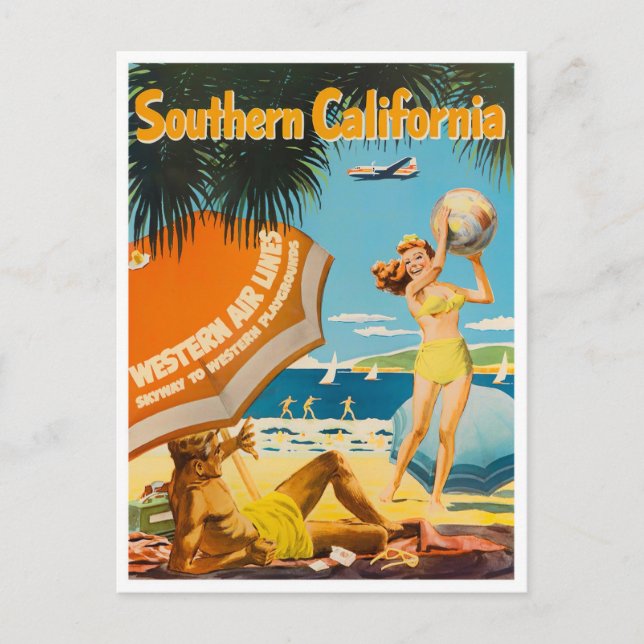 Southern California vintage travel postcard (Front)