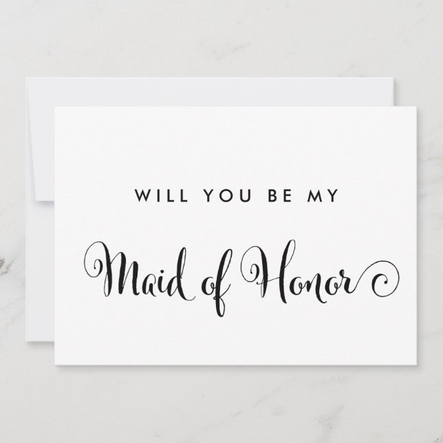 Southern Calligraphy Will You Be My Maid of Honour Invitation (Front)
