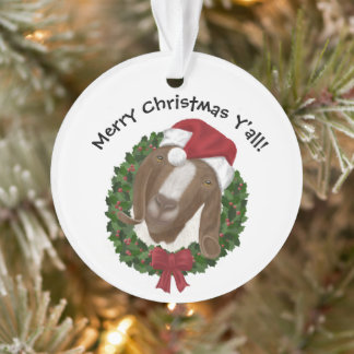 Southern Charm Christmas Goat Ornament