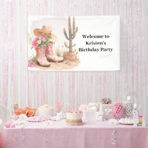 Southern Charm Cowboy Hats Birthday Banner