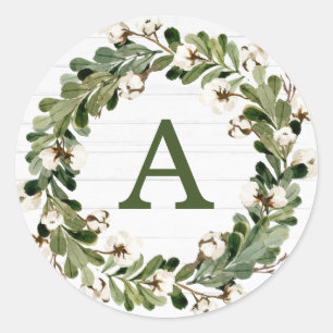 Southern Charm Custom Monogram Holiday Classic Round Sticker
