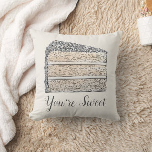 Southern Coconut Cake Slice You're Sweet Foodie Cushion