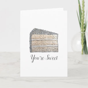 Southern Coconut Cake Slice You're Sweet Thanks Card