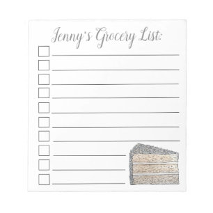 Southern Coconut Frosting Layer Cake Slice Dessert Notepad