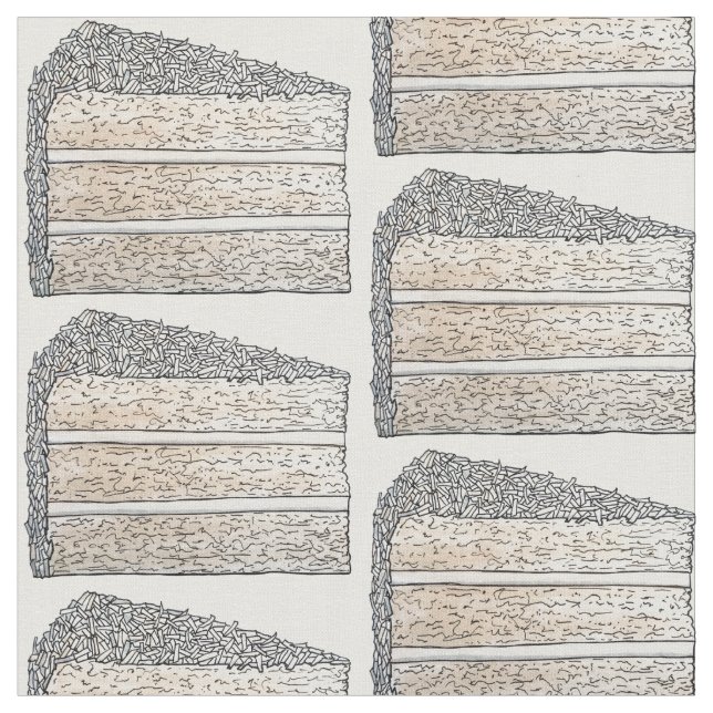 Southern Coconut Layer Cake Slice Piece Dessert Fabric (Close Up)