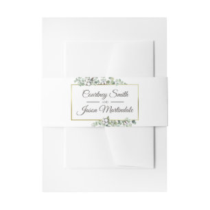Southern Country Cotton Boll Wedding Invitation Belly Band