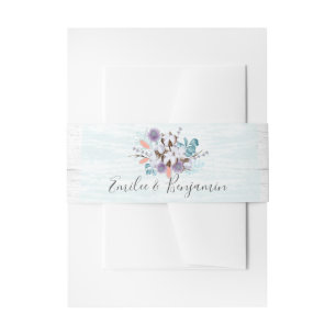 Southern Country Cotton Boll Wedding Invitation Belly Band