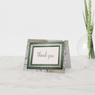 Southern Country Green Rustic Thank You Cards