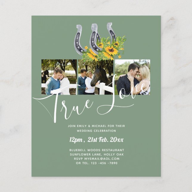 Southern Country Rustic Photo BUDGET Wedding       Flyer (Front)